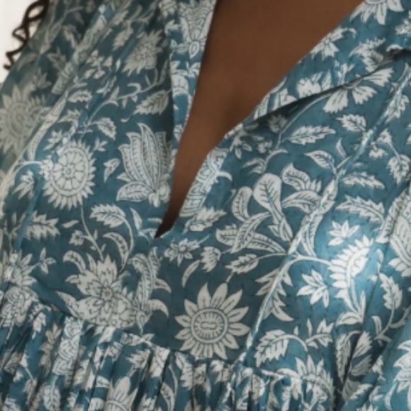 Daughters of India Blue Floral Mini Dress - Picture 2 of 10